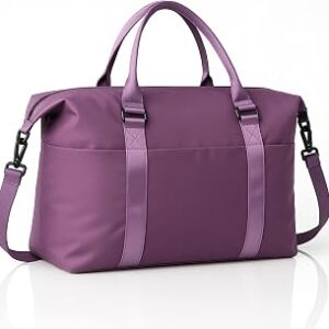 Weekender Duffel Bags for Women, Purple Travel Totes Bag for Airplane Essentials, Overnight Bags for Women with Trolley Sleeve, Large Carry On Hospital Bag for Labor and Delivery, Sport, Gym