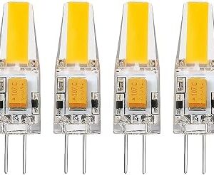 4 Pack G4 LED Bulb D10 x H37mm, AC/DC 12V 1.5W Dimmable 4000K Cool White, Replace 15-30W Halogen Bulbs for Indoor Lighting, Chandelier, Cabinet, Desk Lamp, Energy Saving, 4000K Equivalent