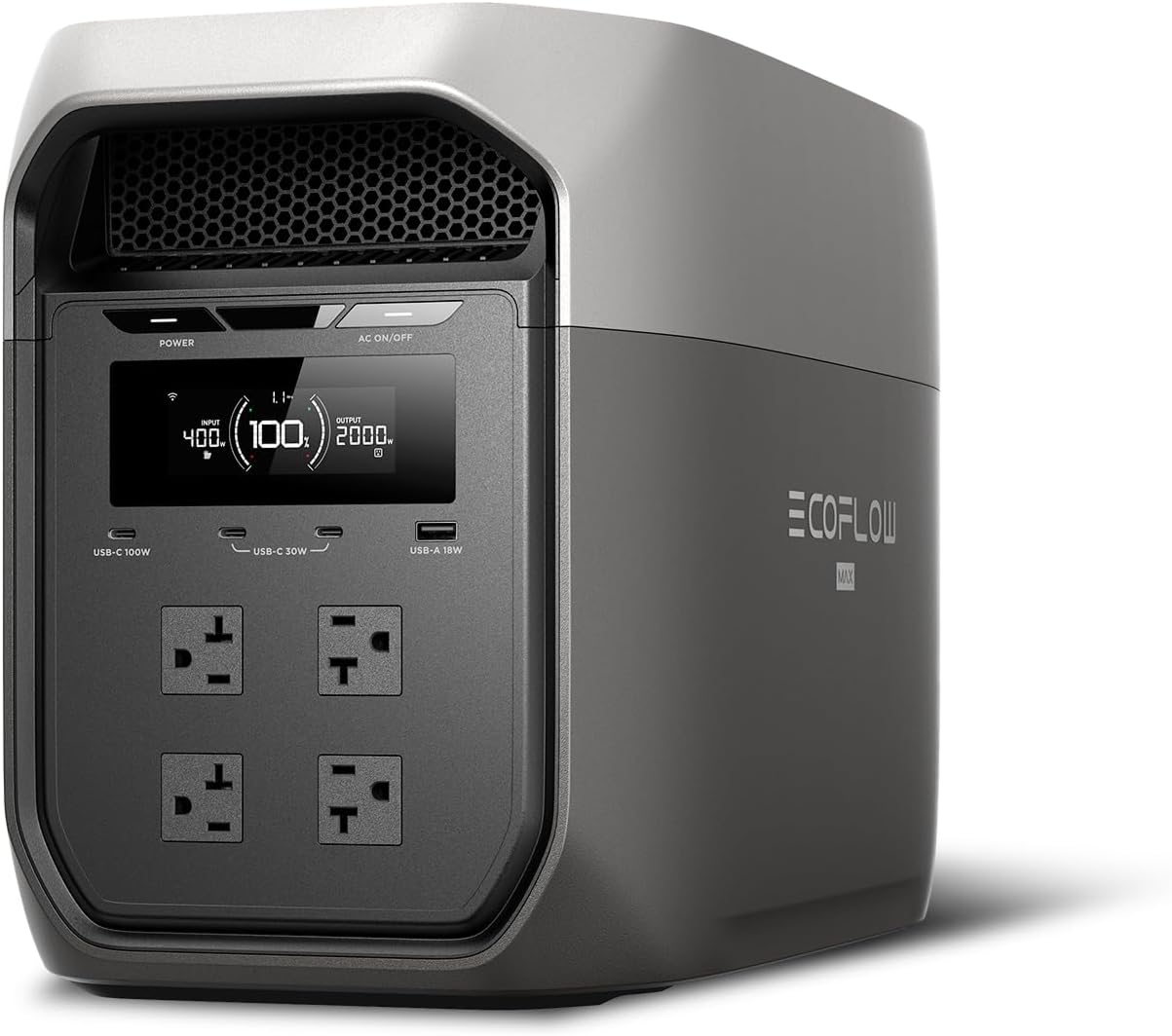 EF ECOFLOW Estación de energía portátil DELTA 3 Max, batería LiFePO4 de 2048Wh, generador solar