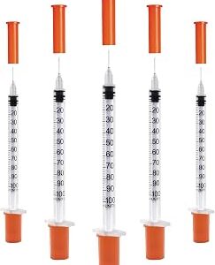 U-100 1cc Syringes with 31g 5/16 (8mm) , Individually Wrapped, Pack of 100