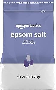 Amazon Basics Epsom Salt Soaking Aid, Lavender Scented, Relax & Relief, Resealable, 3 Pound, 1-Pack (Previously Solimo)