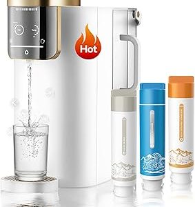 F40-AC（2nd Gen） Reverse Osmosis Water Filter Countertop with UV, Natural Remineralization,10-Stage RO Filtrations, 4:1 Pure to Drain, pH9 Alkaline Water Purifier,BPA Free,NSF/ANSI/UL/FDA