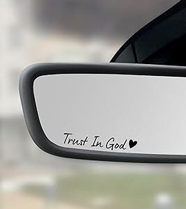 SCUARI 4PCS Car Stickers,Cars Decals,Car Accessories Trust in God Rearview Mirror Sticker,Auto Stickers and Decals,Auto Decals for Women,Trust in God Mirror Decoration,Fits Most Vehicles (Black)