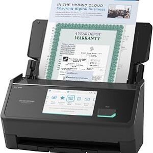 ScanSnap iX2500 Premium Wireless or USB High-Speed Cloud Enabled Document, Photo & Receipt Scanner with Large 5 Touchscreen for Mac or PC, Includes 4-Year Protection Plan
