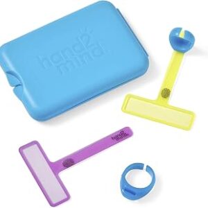 hand2mind FingerFocus Highlighter to Go, Guided Reading Strips, Reading Tracker, Color Overlays for Dyslexia, ADHD Tools for Kids, Reading Classroom Supplies, Reading Accessories, Finger Pointer