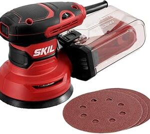 SKIL 5” Random Orbital Sander with Cyclonic Dust Box & 3pc Sanding Sheet - SR211601, Multicolor