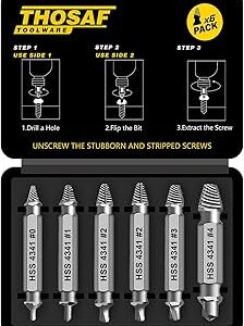 Gifts for Men,Damaged Screw Extractor Set,Fathers Day Gifts for Dad from Daughter Son,Mens Gifts for Dad,Husband,Stripped Screws Nuts & Bolts Drill Bit Tools for Easy Removal of Rusty Broken Screw