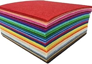flic-flac 16PCS 8 x 12 inches (20 x 30cm) Assorted Color Felt Fabric Sheets Patchwork Sewing DIY Craft 1mm Thick