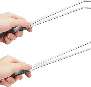 Fri4Free 2PCS Long Aquarium Tweezers - 10.6 Straight and Curved Tweezers, Stainless Steel Reptile Feeding tongs, Terrarium Aquascape Tools Feeder for Lizards, Bearded Dragon Snake Tank Accessories