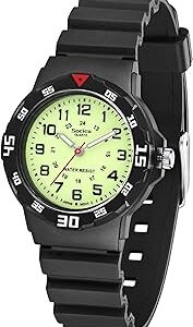 SOCICO Children Analog Watch for Boys Girls Waterproof Time Teaching Watch with Soft Band, Learning Time Wrist Watch Easy to Read Christmas Gifts for Kids Ages 3-12 Great Gifts