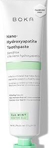 Boka Fluoride Free Toothpaste, Nano Hydroxyapatite Toothpaste, Appropriate for Sensitive Teeth - for Adult Oral Care - Ela Mint Flavor, 4 Fl Oz 1Pk US Manufactured