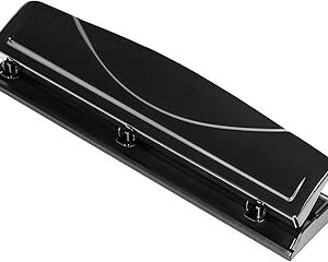 Amazon Basics 3 Hole Punch, 10 Sheet Capacity, Black, Easy-Clean Tray