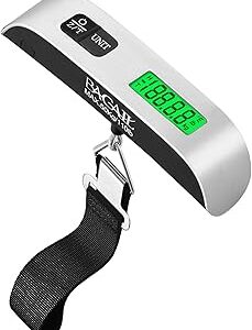 BAGAIL Digital Luggage Scale, 110lbs Hanging Baggage Scale with Backlit LCD Display, Portable Suitcase Weighing Scale, Travel Luggage Weight Scale with Hook, Strong Straps for Travelers