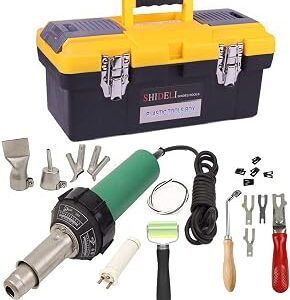 Beyondlife 1600W Plastic Welder Welding Tool Heat Heating Gun Torch Hot Air Pistol PVC Welder Machine Kit Set, with Butterfly Flooring Welding Kit and Convenient Carry Case