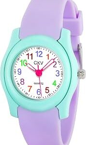 CKV Kids Watch for Boys Girls Watches Age 3-12, 1.18 Dial-3 ATM Waterproof Child Wristwatch Time Teaching Easy to Read Kids Presents