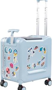 20 Ride-On Suitcase for Kids Lightweight Carry-On Luggage with Detachable Seat&Dual Telescoping Handles&360°Silent Spinner Wheels & TSA Lock