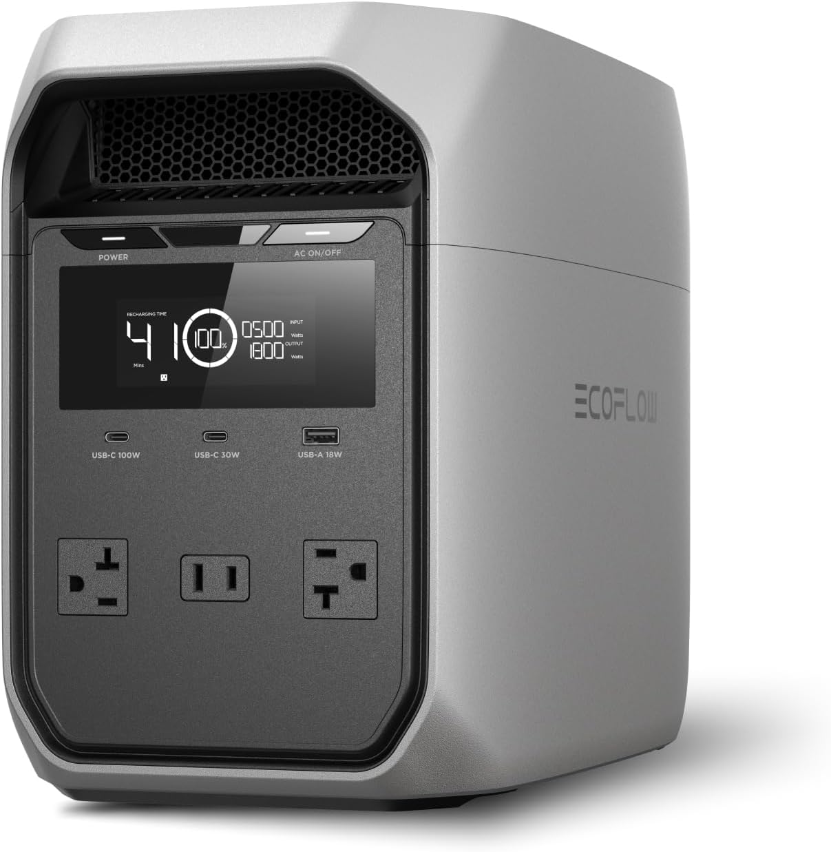 EF ECOFLOW Estación de energía portátil DELTA 3 Classic, batería LiFePO4 de 1024 Wh, salida de 1800W AC/100W USB-C