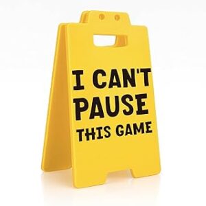 Funny Gamer Gift for Men, Teen Boys - 'I Can't Pause This Game' Desk Warning sign Game Room Decor Accessory, Birthday, Christmas Stocking Stuffer for Son, Boyfriend, PC & Console Gaming Sign