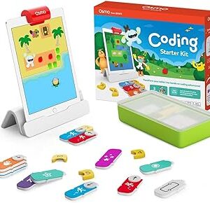 Osmo - Coding Starter Kit for iPad-3 Educational Learning Games-Ages 5-10+ Learn to Code, Basics Puzzles-STEM Toy-Logic, Fundamentals(Osmo iPad Base Included)