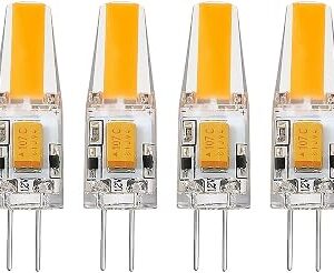 4pcs G4 Light Bulbs 1.5W AC/DC 12V 10W-30W T3 Halogen Bulb Replacement Landscape Bulbs Warm White 2700K, Dimmable, JC G4 Bi Pin Bulb