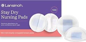 Lansinoh Stay Dry Disposable Nursing Pads, Soft and Super Absorbent Breast Pads, Breastfeeding Essentials for Moms, 100 Count