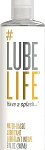 LubeLife Water-Based Lube – Personal Lubricant for Men, Women & Couples, Travel Size, Non-Staining, Easy Clean-Up, Toy-Safe, 8 Fl Oz