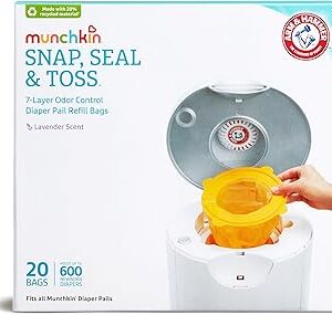 Munchkin® Arm & Hammer Diaper Pail Snap, Seal & Toss™ Refill Bags, Holds up to 600 Newborn Diapers, 20 Pack