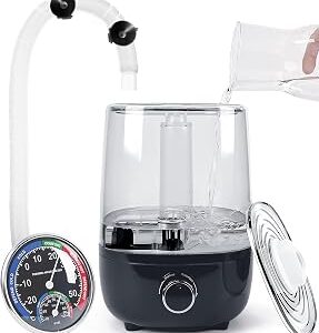 Top fill Reptile Fogger Terrariums Humidifier Fog Machine Mister with 4L Visible Large Tank & Extension Hoses, Suitable for Terrariums & Enclosures, Ideal for Reptiles/Amphibians/Herps/Vivarium/Moss