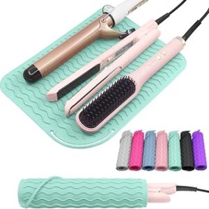 Suafrnut Plus Size Silicone Heat Resistant Mat, Portable Travel Hot Tools Pad Cover for Curling Iron, Flat Iron, Hair Straightener and Other Hair Styling Tools(12.0 x 9.0)