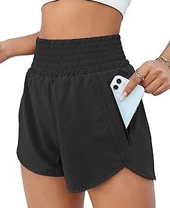 BMJL Women's Athletic Shorts High Waisted Running Short Pocket 2.5 Sporty Shorts Gym Workout Shorts