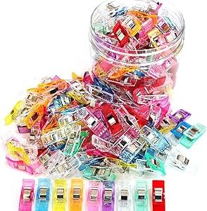 Otylzto Sewing Clips, 100 Pcs with Plastic Box, Premium Quilting Clips for Supplies Crafting Tools, Assorted Colors Plastic Clips for Crafts,Sew Clip,Sew Clips,Sewing Notions
