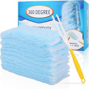 40 Count Duster Refills Compatible with Swiffer Duster,360° Heavy Duty Multi Surface Duster Refills with 4X Microfibers for Cleaning with 2 Handle