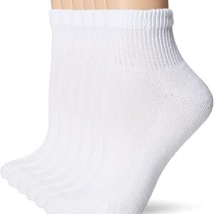 Hanes Women's Ankle Socks, Comfort Toe Seamed, White & Black Available, 6-pack