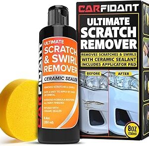 Carfidant Scratch Repair and Swirl Remover - Car Paint Scratch Remover & Restorer Kit with Buffer Pad - Polishing & Waxing Kits - Compound for Vehicles Paint Repair - 8.4 fl. Oz.