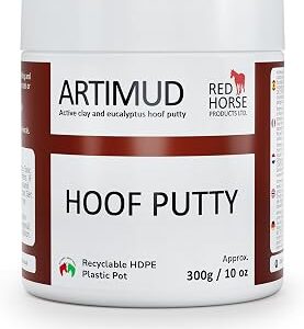 Artimud - Horse Hoof Putty Thrush Treatment 10 oz (300g) | Eucalyptus Horse Hoof Clay | Equine Frog & Sole Protection | Red Horse Products | Natural Hoof Mud | Non-caustic | All Equines