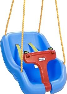 Little Tikes Snug 'n Secure Blue Swing with Adjustable Straps, 2-in-1 for Baby and Toddlers Ages 9 Months - 4 Years