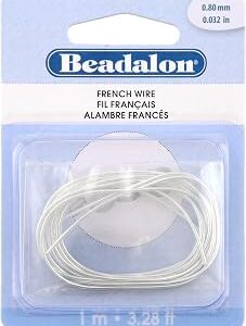 Beadalon French Wire, 0.80 mm / .032 in, Silver Plated, 1 Meter