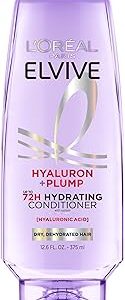 L'Oreal Paris Elvive Hyaluron Plump Hydrating Conditioner for Dehydrated, Dry Hair Infused with Hyaluronic Acid Care Complex, Paraben-Free, 12.6 Fl Oz