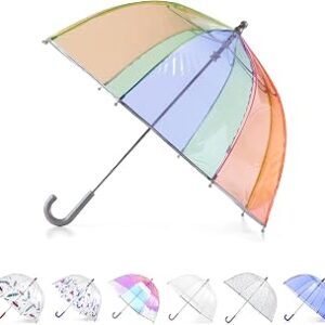 totes Kids Clear Lightweight Dome Canopy Bubble Umbrella with Wind and Rain Protection