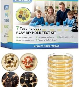 Mold Test Kit for Home,7 Simple Detection Tests,Test HVAC System,Home Surfaces, Indoor Air Quality Testing,DIY Mold Detector for Home,Includes Detailed Mold Identification Guide,Black Mold Testing kit