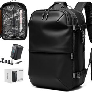 BlackVoyage Vortex Vacuum Seal Travel Backpack 60L Expandable Air Compression System Water Resistant TSA Lock Carry-On Suitcase Luggage Black AERO - Vacuum Pump Included