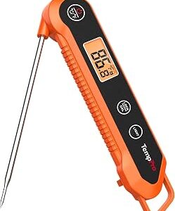 TempPro Digital Instant Read Meat Thermometer for Grilling Waterproof Kitchen Food Thermometer with Calibration Backlight Baking Bread Candy Thermometer Cooking Tools Utensils (Previously ThermoPro)