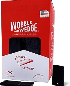 Wobble Wedges Flexible Plastic Shims - Leveling Shims for Home Improvement, Furniture Levelers, Table, and Toilet for Leveling - Made in USA Plastic Wedges Shim for Appliances (Black, 300-Pack)