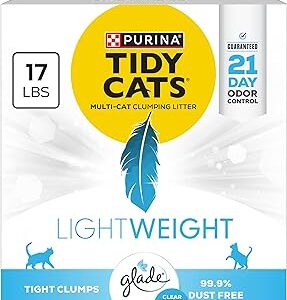 Purina Tidy Cats LightWeight With Glade Clear Springs Multi-Cat, Clumping, Low Dust, Scented Cat litter - 17 lb. Box
