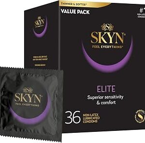 SKYN Elite – 36 Count – Ultra-Thin, Lubricated Latex-Free Condoms