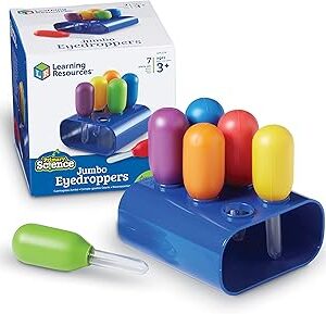Learning Resources Jumbo Eyedroppers - Science Experiments for Kids , Sensory Water Table Toys, Toddler Tools, Preschool STEM, Fine Motor Activities, Classroom Must Haves, Craft Materials