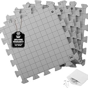 Mr. Pen- Interlocking Blocking Mats, 12”x12”, 4 Pack, Blocking Mats for Knitting & Crochet Projects with 50 T-Pins, Knitting Blocking Mats and Pins, Crochet Blocking Board for Crocheting