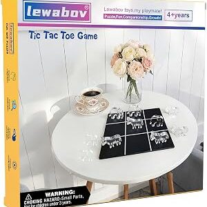 Acrylic Tic Tac Toe Board Game - Modern Coffee Table Decor, Office Desk Accessories & Family Game Night Essentials,2‑in‑1 Game and Decor piece