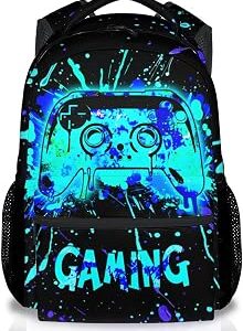Kids Gaming Backpack for Boys Video Game Backpacks - Gamer Bookbag for Elementary Students, Back to School Gifts for Game Lovers (17 Inch)