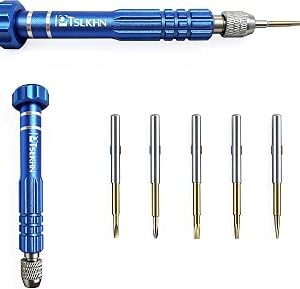 5-in-1 Multifunctional Small Screwdriver, PTSLKHN S2 Steel Magnetic Screwdriver Kit for Eyeglass, Sunglasses, Electronics, Cellphone, Jewelry and More
